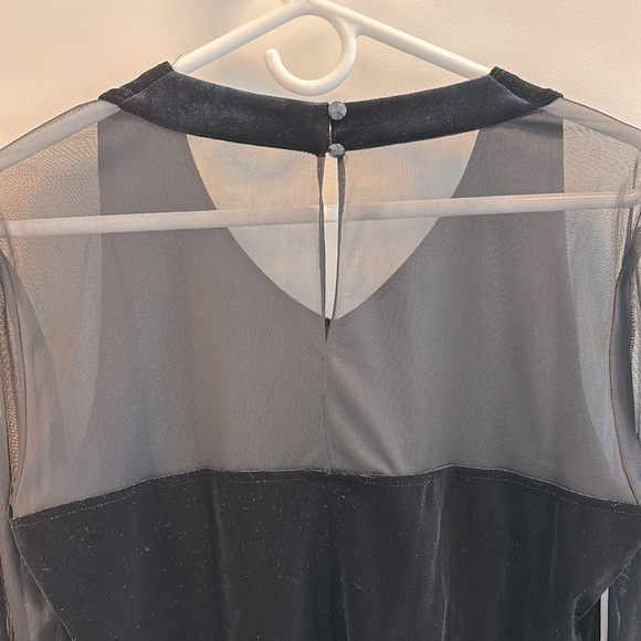 MSK Velvet Black Sheer Sleeve Blouse - Picture 4 of 6